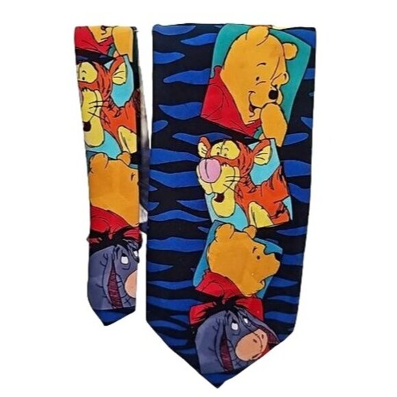 Disney Winnie The Pooh Tigger & Eeyore Tie Classic 57" x 4 1/8" Blue & Multicolo - Picture 1 of 2